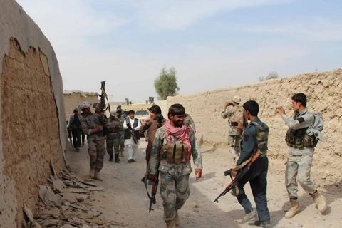 Lực lượng an ninh Afghanistan trong chiến dịch truy quét phiến quân Taliban tại Bolan, tỉnh Helmand ngày 29/10 vừa qua. (Ảnh: EPA/TTXVN)