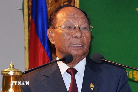 Chủ tịch Quốc hội Campuchia Heng Samrin. (Ảnh: THX/TTXVN)