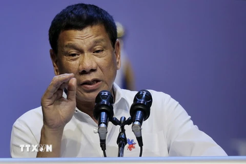 Tổng thống Philippines Rodrigo Duterte. (Ảnh: AP/TTXVN)