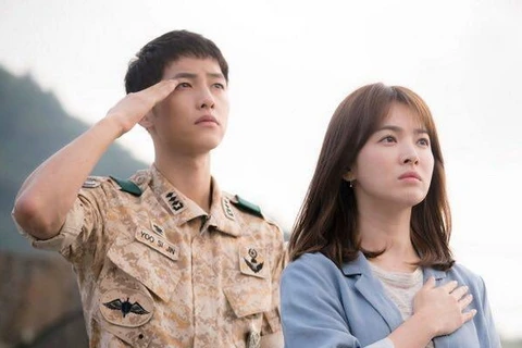 Ngôi sao hallyu Song Hye Kyo trong một cảnh của phim "Hậu duệ Mặt Trời." (Nguồn: australianetworknews.com)