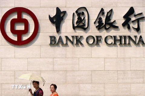 Biểu tượng của Ngân hàng Trung Quốc tại Bắc Kinh. (Ảnh: AFP/TTXVN)