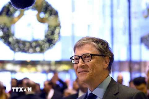 Tỷ phú Bill Gates tại New York, Mỹ ngày 13/12 vừa qua. (Ảnh: AP/TTXVN)