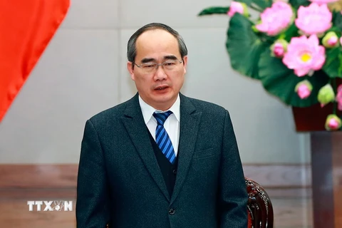 Chủ tịch Ủy ban Trung ương Mặt trận Tổ quốc Việt Nam Nguyễn Thiện Nhân. (Ảnh: Thống Nhất/TTXVN)