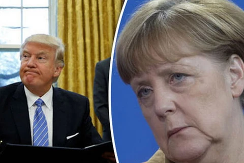 Tổng thống Mỹ Donald Trump và Thủ tướng Đức Angela Merkel. (Nguồn: Getty)