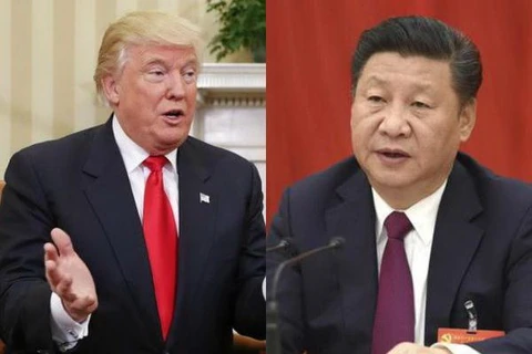 Chủ tịch Trung Quốc Tập Cận Bình với Tổng thống Mỹ Donald Trump. (Nguồn: worldtvnews.co)