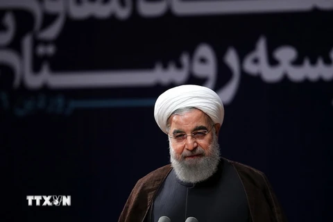 Tổng thống Iran Hassan Rouhani phát biểu tại Tehran ngày 8/4. (Ảnh: EPA/TTXVN)