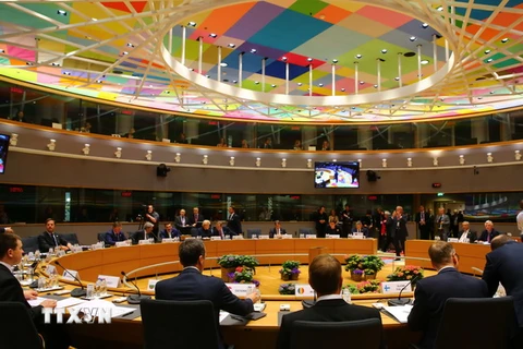 Toàn cảnh Hội nghị thượng đỉnh EU ở Brussels, Bỉ ngày 29/4. (Ảnh: THX/TTXVN)