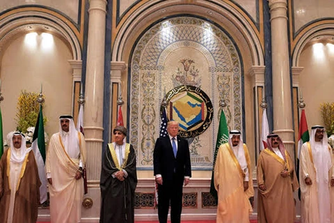 Tổng thống Mỹ Donald Trump và lãnh đạo các quốc gia thuộc tổ chức Hội đồng hợp tác vùng Vịnh-GCC. (Nguồn: AFP)
