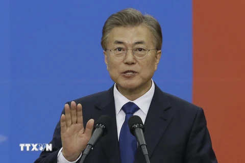 Tổng thống Hàn Quốc Moon Jae-in. (Ảnh: AFP/TTXVN) 