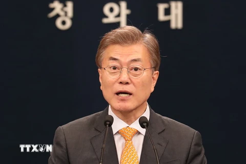 Tân Tổng thống Hàn Quốc Moon Jae-in. (Ảnh: Yonhap/TTXVN)