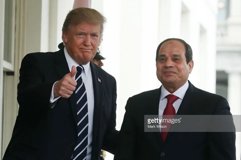 Tổng thống Ai Cập Abdel-Fattah El-Sisi và người đồng cấp Mỹ Donald Trump. (Nguồn: Getty Images)