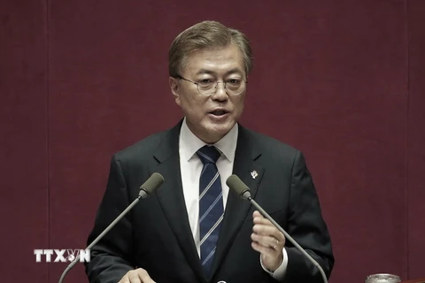 Tổng thống Hàn Quốc Moon Jae-in. (Ảnh: AFP/TTXVN)