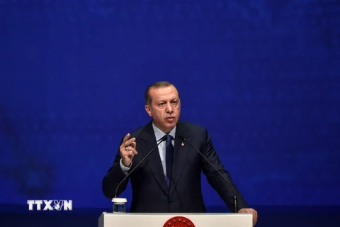 Tổng thống Thổ Nhĩ Kỳ Recep Tayyip Erdogan. (Ảnh: AFP/TTXVN)