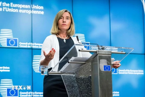 Đại diện cấp cao phụ trách chính sách an ninh và đối ngoại Liên minh châu Âu (EU) Federica Mogherini. (Ảnh: AFP/TTXVN) 