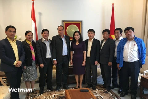 Đoàn đại biểu tỉnh An Giang chụp ảnh chung với Đại sứ Việt Nam tại Hà Lan Ngô Thị Hòa. (Nguồn: Đại sứ quán Việt Nam tại Hà Lan cung cấp)