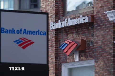 Một chi nhánh của Bank of America ở Cambridge, Massachusetts của Mỹ. (Ảnh: AFP/TTXVN)