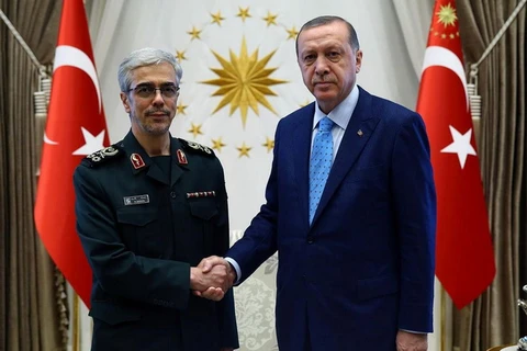 Tổng thống Thổ Nhĩ Kỳ Tayyip Erdogan gặp Tướng Iran Mohammad Baqeri tại Ankara, Thổ Nhĩ Kỳ ngày 16/8. (Nguồn: Reuters)