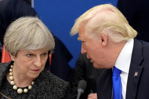 Tổng thống Mỹ Donald Trump với Thủ tướng Anh Theresa May. (Nguồn: AP)
