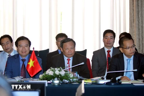 Đoàn đại biểu Việt Nam tham dự hội nghị. (Ảnh: Thanh Vũ/TTXVN)