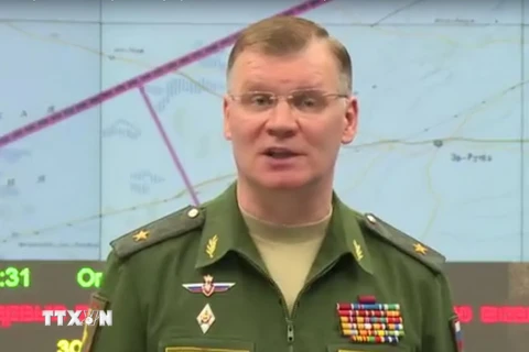Người phát ngôn Bộ Quốc phòng Nga, Thiếu tướng Igor Konashenkov. (Ảnh: EPA/TTXVN)