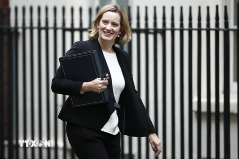 Bộ trưởng Nội vụ Anh Amber Rudd. (Ảnh: AFP/TTXVN)