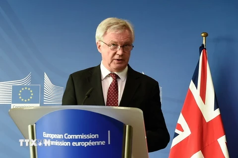 Trưởng đoàn đàm phán Brexit của Anh David Davis. (Ảnh: AFP/TTXVN)