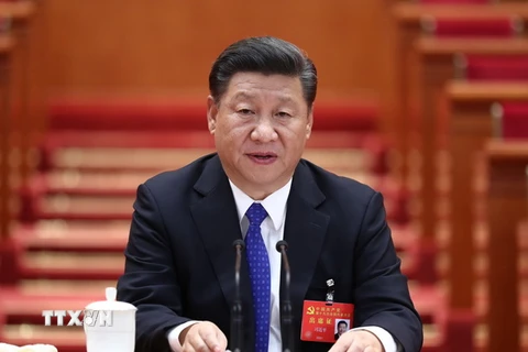 Tổng Bí thư, Chủ tịch Trung Quốc Tập Cận Bình tại Đại hội. (Ảnh: THX/TTXVN)