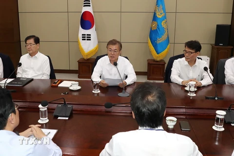 Một cuộc họp của Hội đồng An ninh quốc gia Hàn Quốc. (Ảnh: Yonhap/TTXVN)
