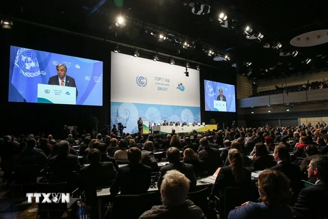 Toàn cảnh phiên họp cấp cao của LHQ về biến đổi khí hậu ở Bonn, Đức ngày 15/1 vừa qua. (Ảnh: THX/TTXVN)