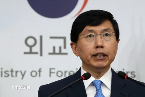Người phát ngôn Bộ Ngoại giao Hàn Quốc Cho June-hyuck. (Ảnh: EPA/TTXVN)