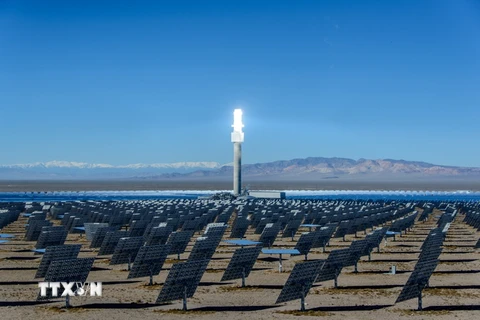 Bản vẽ nhà máy điện lớn nhất thế giới chạy bằng năng lượng Mặt Trời sẽ được xây dựng gần cảng Augusta của Australia. (Ảnh: EPA/TTXVN)