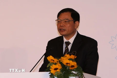 Bộ trưởng Bộ Nông nghiệp và Phát triển Nông thôn Nguyễn Xuân Cường. (Ảnh: Vũ Sinh/TTXVN)