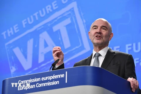 Ủy viên phụ trách tài chính của EU Pierre Moscovici. (Ảnh: AFP/TTXVN)