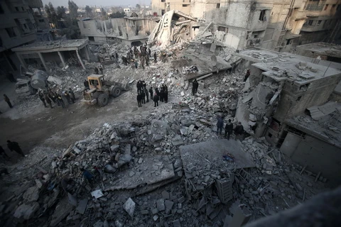 Một vụ không kích ở Syria. (Ảnh: AFP/TTXVN)