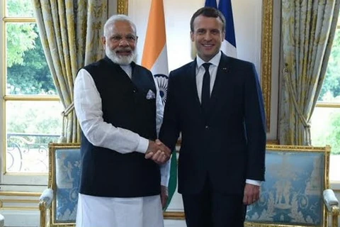 Thủ tướng Ấn Độ Narendra Modi và Tổng thống Pháp Emmanuel Macron. (Nguồn: ndtv)