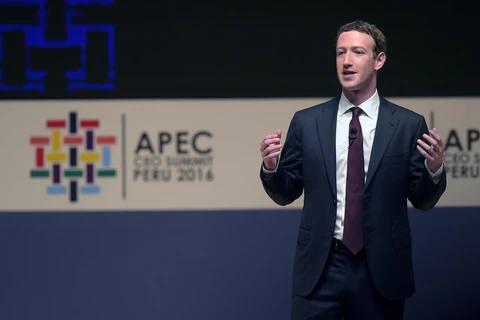 Giám đốc điều hành Facebook Mark Zuckerberg. (Ảnh: AFP/TTXVN)
