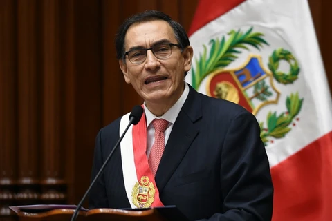 Tân tổng thống nước này Martin Vizcarra tại lễ nhậm chức. (Ảnh: AFP/TTXVN)
