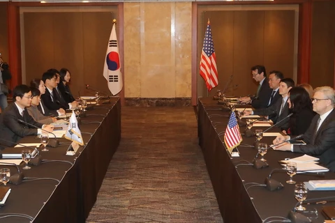 Toàn cảnh vòng hai tái đàm phán FTA Hàn Quốc-Mỹ tại thủ đô Seoul ngày 31/1 vừa qua. (Ảnh: Yonhap/TTXVN)