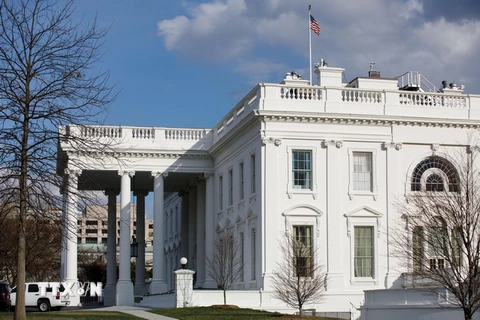 Bên ngoài Nhà Trắng tại thủ đô Washington DC., Mỹ ngày 8/3 vừa qua. (Ảnh: THX/TTXVN)