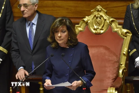 Tân Chủ tịch Thượng viện Elisabetta Alberti Casellati. (Ảnh: THX/ TTXVN)