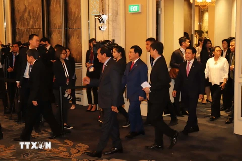 Phó Thủ tướng, Bộ trưởng Ngoại giao Phạm Bình Minh cùng các đại biểu dự Hội nghị. (Ảnh: Xuân Vịnh/TTXVN)