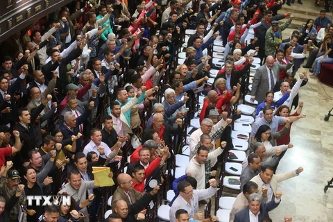 Các nghị sỹ tại phiên họp Quốc hội Venezuela ở Caracas. (Ảnh: EPA/TTXVN)