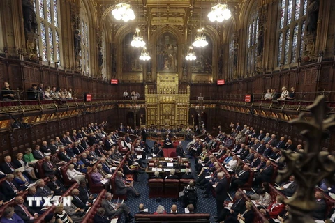 Toàn cảnh một phiên họp Thượng viện Anh tại thủ đô London. (Ảnh: AFP/TTXVN)