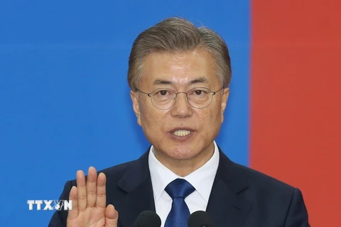 Tổng thống Hàn Quốc Moon Jae-in. (Ảnh: AFP/TTXVN)
