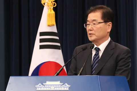Giám đốc An ninh Quốc gia thuộc Phủ Tổng thống Hàn Quốc Chung Eui-yong. (Nguồn: Yonhap)