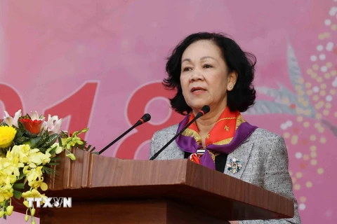 Bà Trương Thị Mai, Trưởng Ban Dân vận Trung ương. (Ảnh: Phương Hoa/TTXVN)