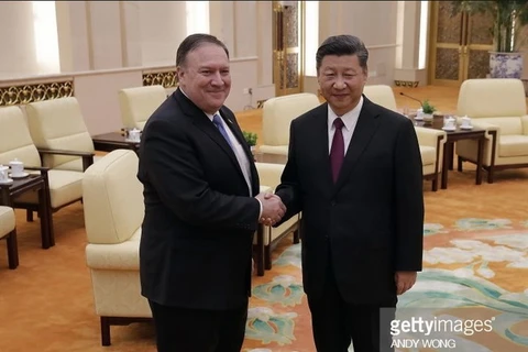 Chủ tịch Trung Quốc Tập Cận Bình và Ngoại trưởng Mỹ Mike Pompeo. (Nguồn: gettyimages)