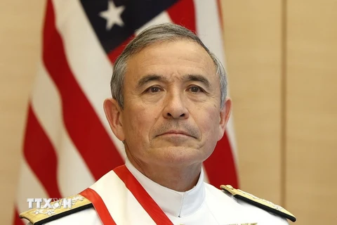 Ứng cử viên được đề cử cho vị trí Đại sứ Mỹ tại Hàn Quốc, cựu Đô đốc Harry Harris. (Ảnh: AFP/TTXVN)