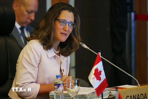 Ngoại trưởng Canada Chrystia Freeland. (Ảnh: AFP/TTXVN)