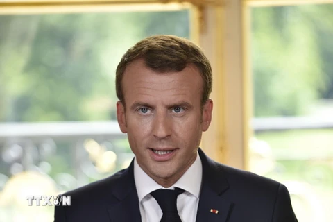 Tổng thống Pháp Emmanuel Macron là một trong những nguyên thủ quốc gia sẽ xem trận chung kết World Cup 2018. (Ảnh: AFP/TTXVN)